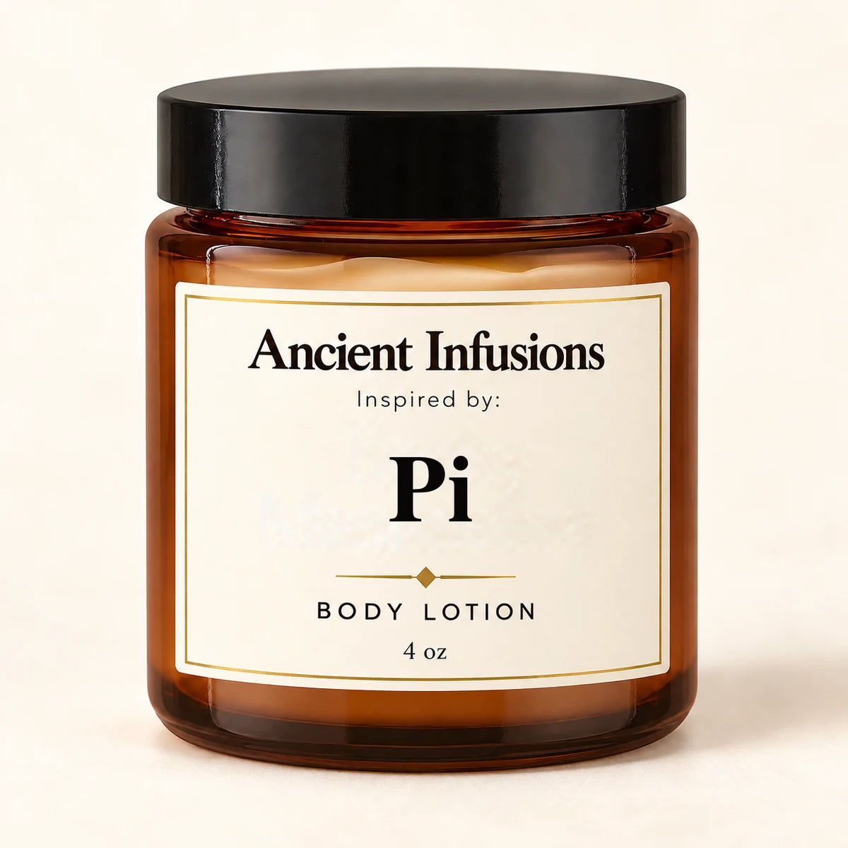 Pi Inspired Body Lotion by Ancient Infusions — 4 oz amber glass jar