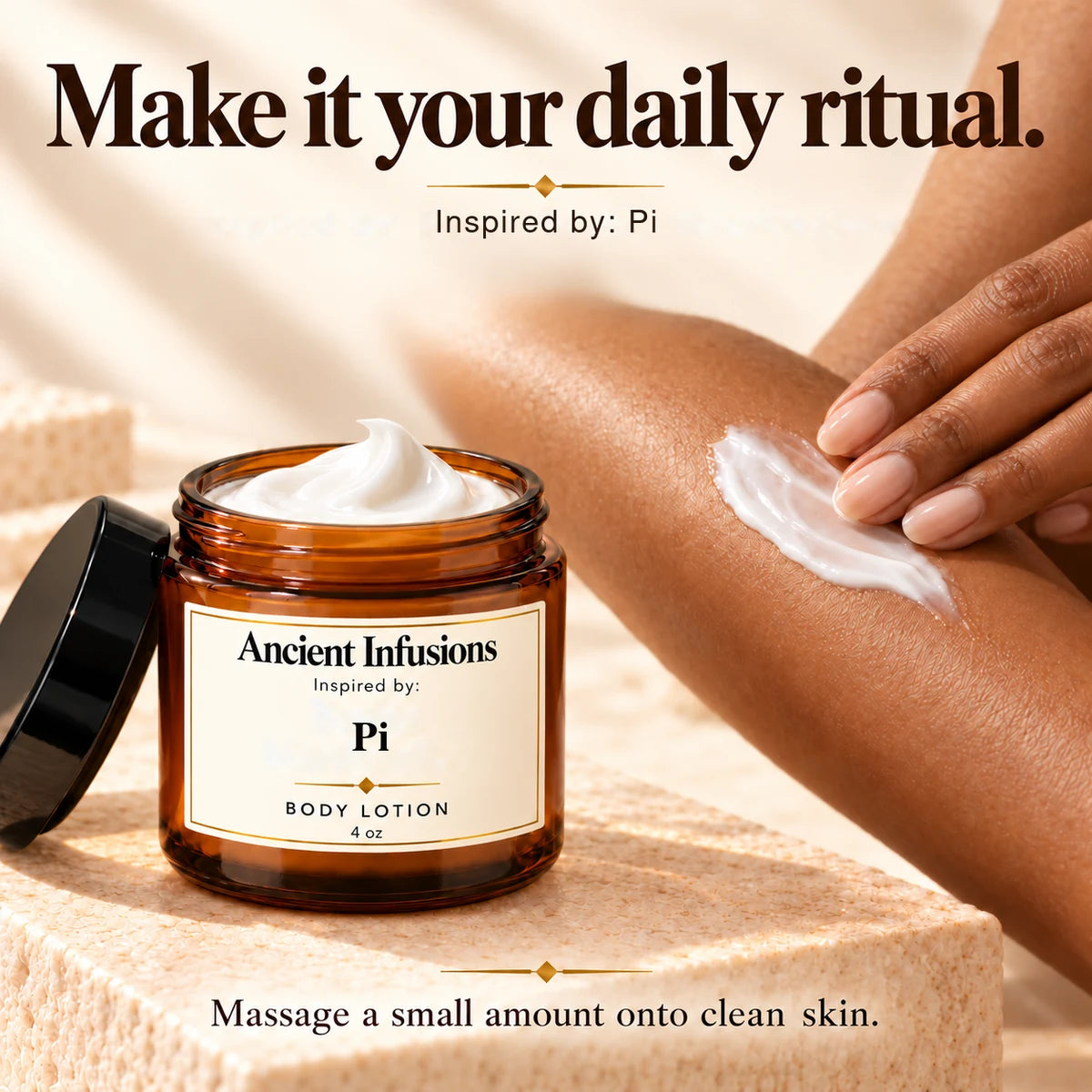 Pi Inspired Body Lotion by Ancient Infusions — how to apply lotion