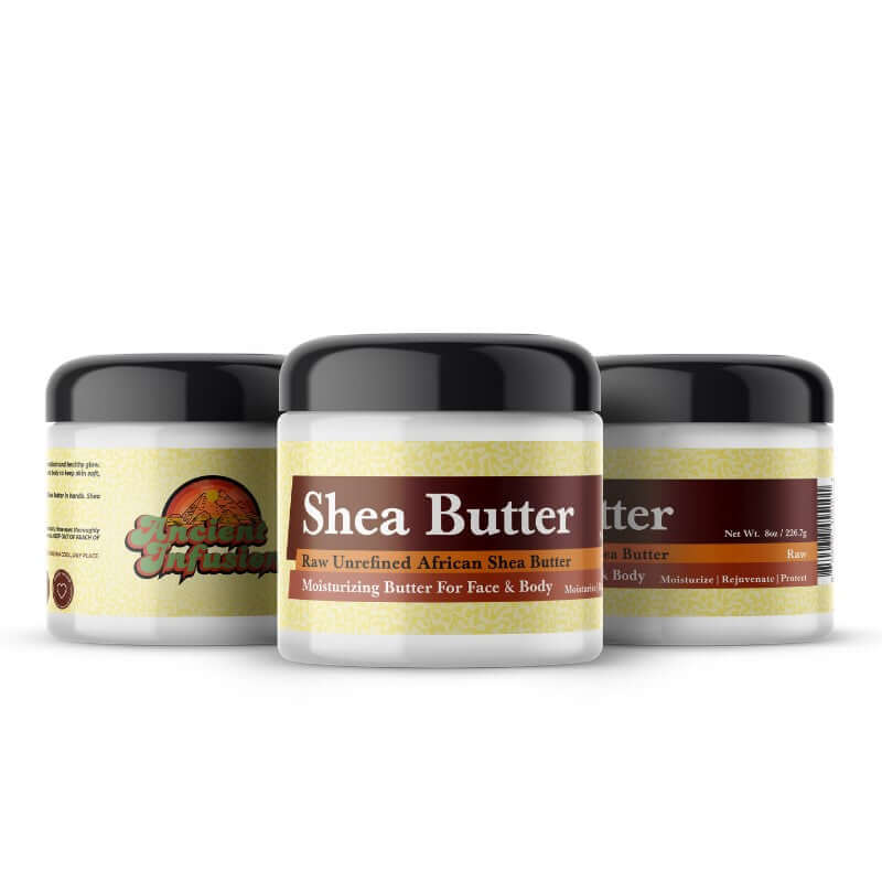 Amber Rain Scented Shea Butter jar with organic texture
