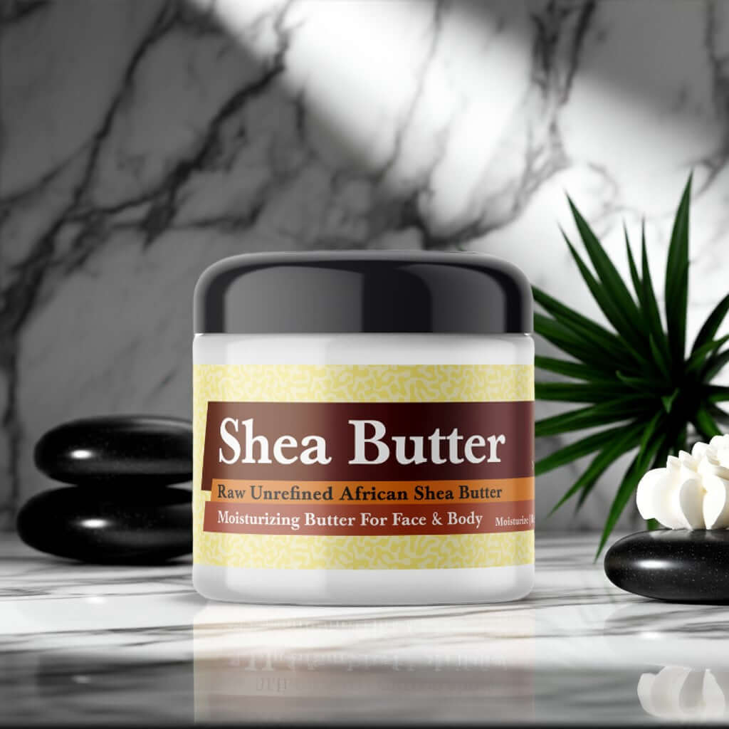 Jar of Giorgio Armani Black Carat Inspired Scented Shea Butter on marble background
