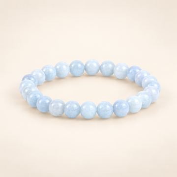 Aquamarine Elastic Bracelet on a soft ivory background, view 1