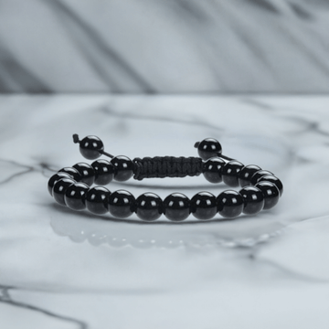 Black Obsidian Energy Bracelet - Adjustable – Grounding and Protective Energy Accessory.