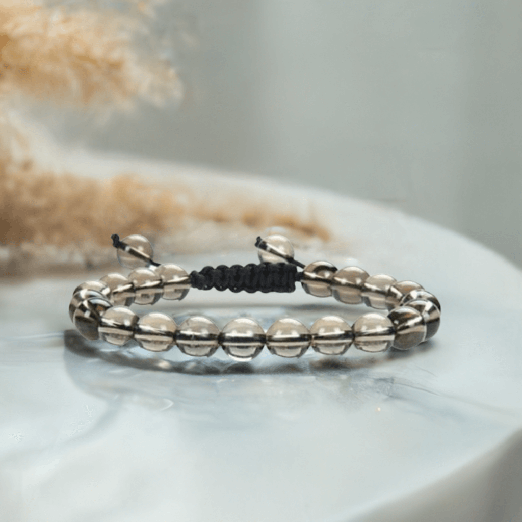 Smoky Quartz Energy Bracelet - Adjustable for Men and Women - Protection and Clarity.