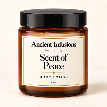 Scent of Peace Inspired Body Lotion — Ancient Infusions 4 oz amber glass jar