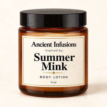 Summer Mink Inspired Body Lotion by Ancient Infusions — 4 oz amber glass jar
