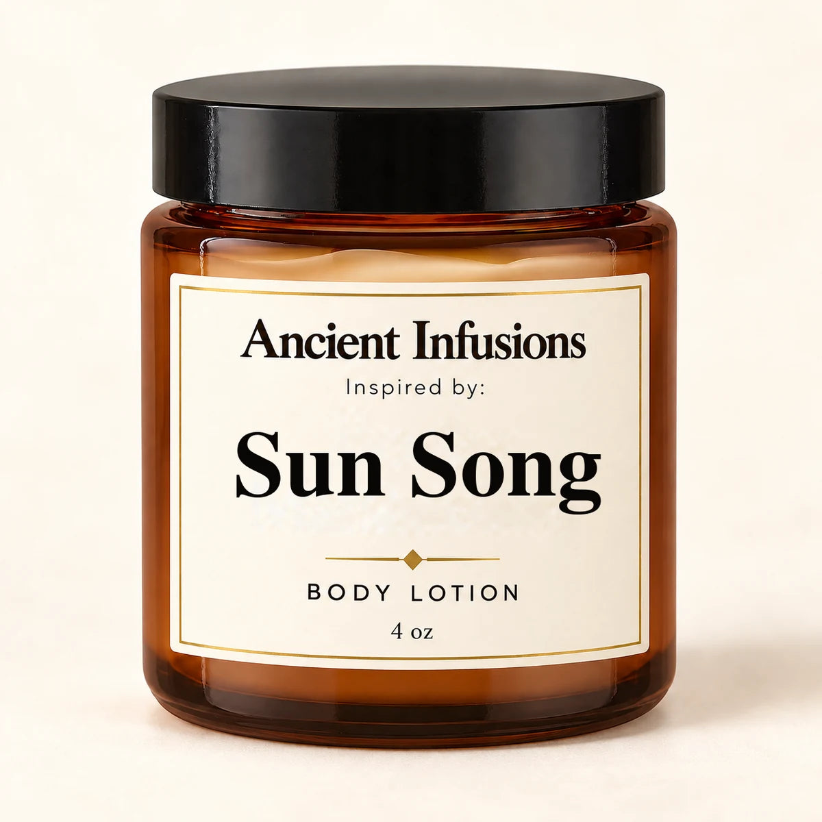 Sun Song Inspired Body Lotion by Ancient Infusions — 4 oz amber glass jar