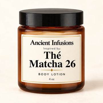Thé Matcha 26 Inspired Body Lotion by Ancient Infusions — 4 oz amber glass jar