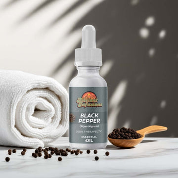 Therapeutic black pepper essential oil by Ancient Infusions – 100% pure aromatherapy oil for muscle relief, circulation support, and boosting energy.