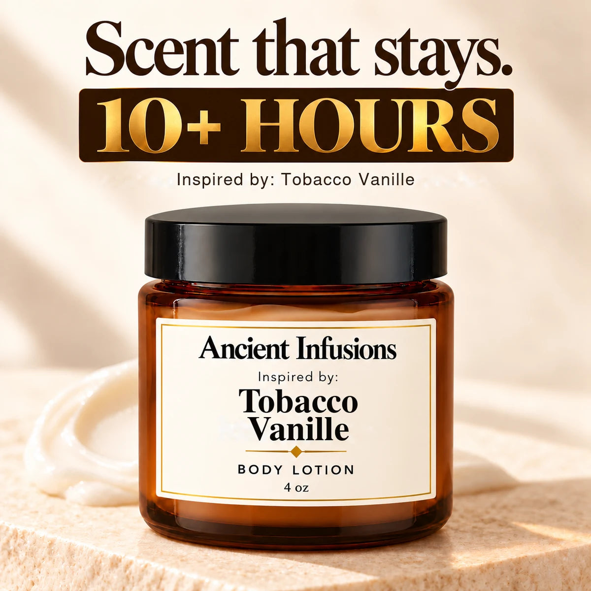 Tobacco Vanille Inspired Body Lotion by Ancient Infusions — lasting scent