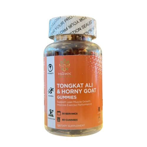 Tongkat Ali & Horny Goat Weed Gummies bottle - herbal supplement for vitality, 60 count