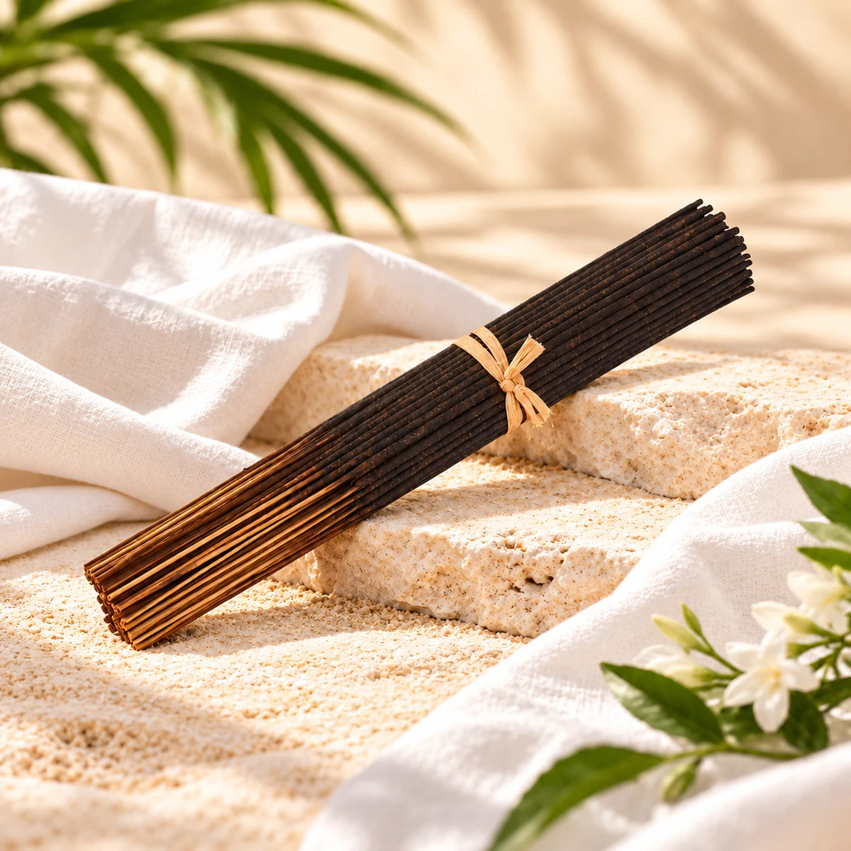 White Linen Incense Sticks with white linen.