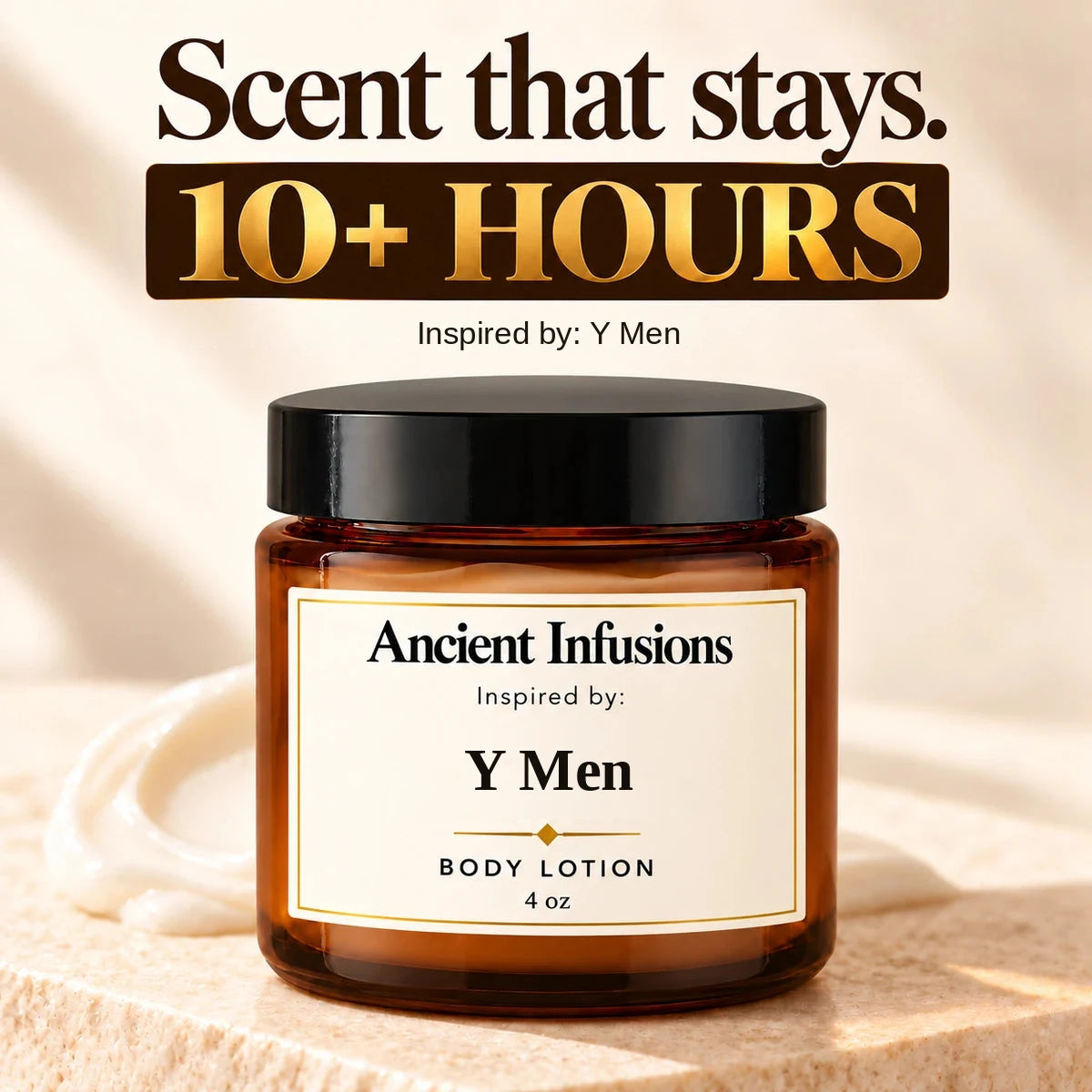 Y Men Inspired Body Lotion by Ancient Infusions — lasting scent